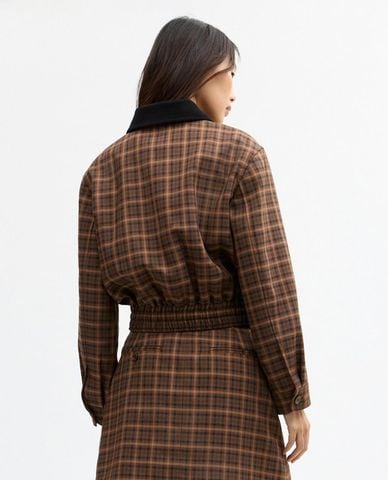  COACH - Áo khoác sơ mi nữ tay dài phom croptop 