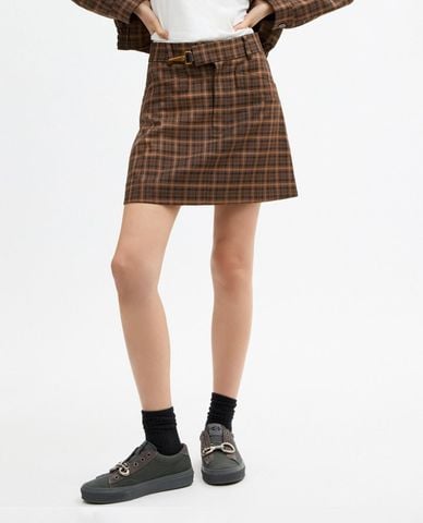  COACH - Chân váy chữ A mini kẻ caro 