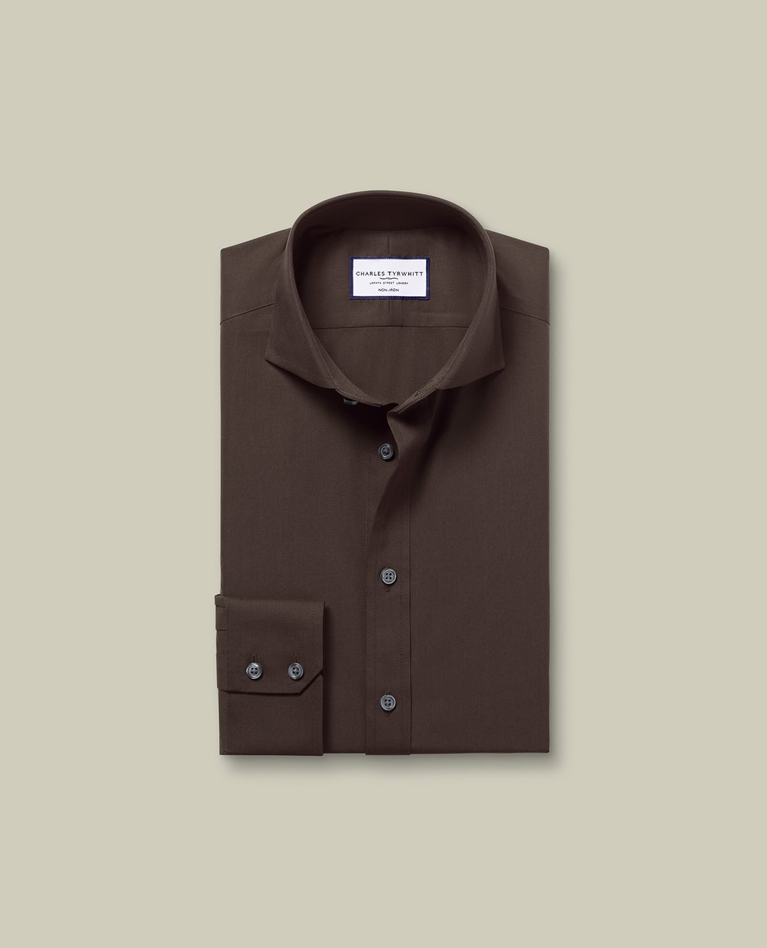 CHARLES TYRWHITT - Áo sơ mi nam cổ bẻ Non Iron Stretch Poplin