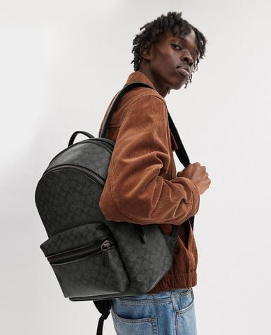  COACH - Balo nam phom chữ nhật Charter Signature Canvas 