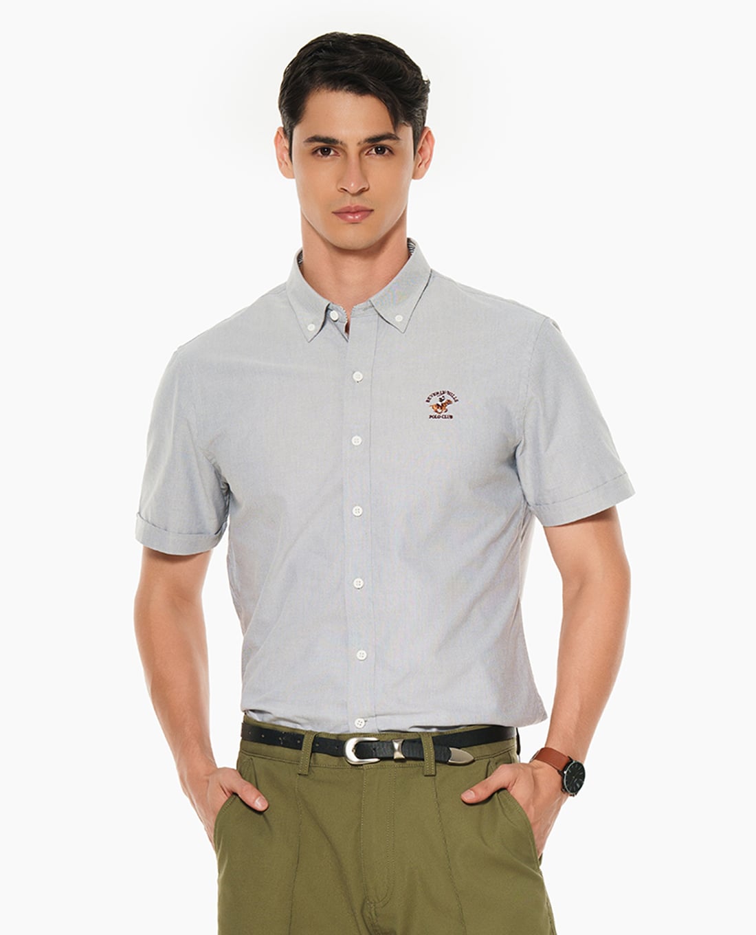 BEVERLY HILLS POLO CLUB - Áo sơ mi nam cổ bẻ tay ngắn hiện đại