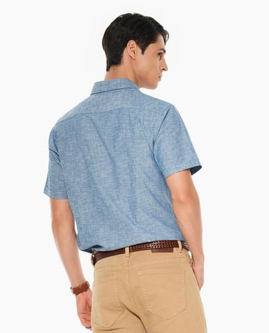  BEVERLY HILLS POLO CLUB - Áo sơ mi nam cổ bẻ tay ngắn thêu logo 