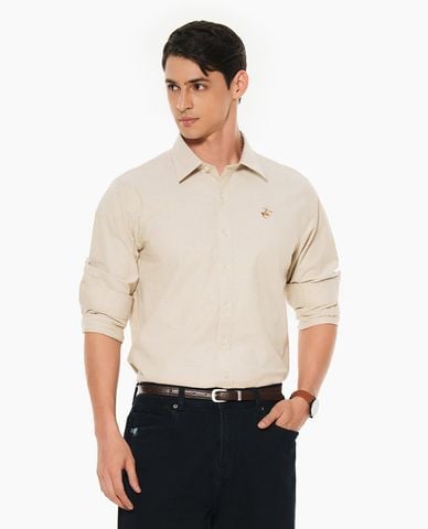  BEVERLY HILLS POLO CLUB - Áo sơ mi nam cổ bẻ tay dài phối logo 