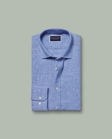  CHARLES TYRWHITT - Áo sơ mi nam cổ bẻ tay dài Pure Linen 