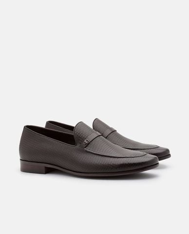 PEDRO - Giày lười nam mũi tròn Woven Leather 