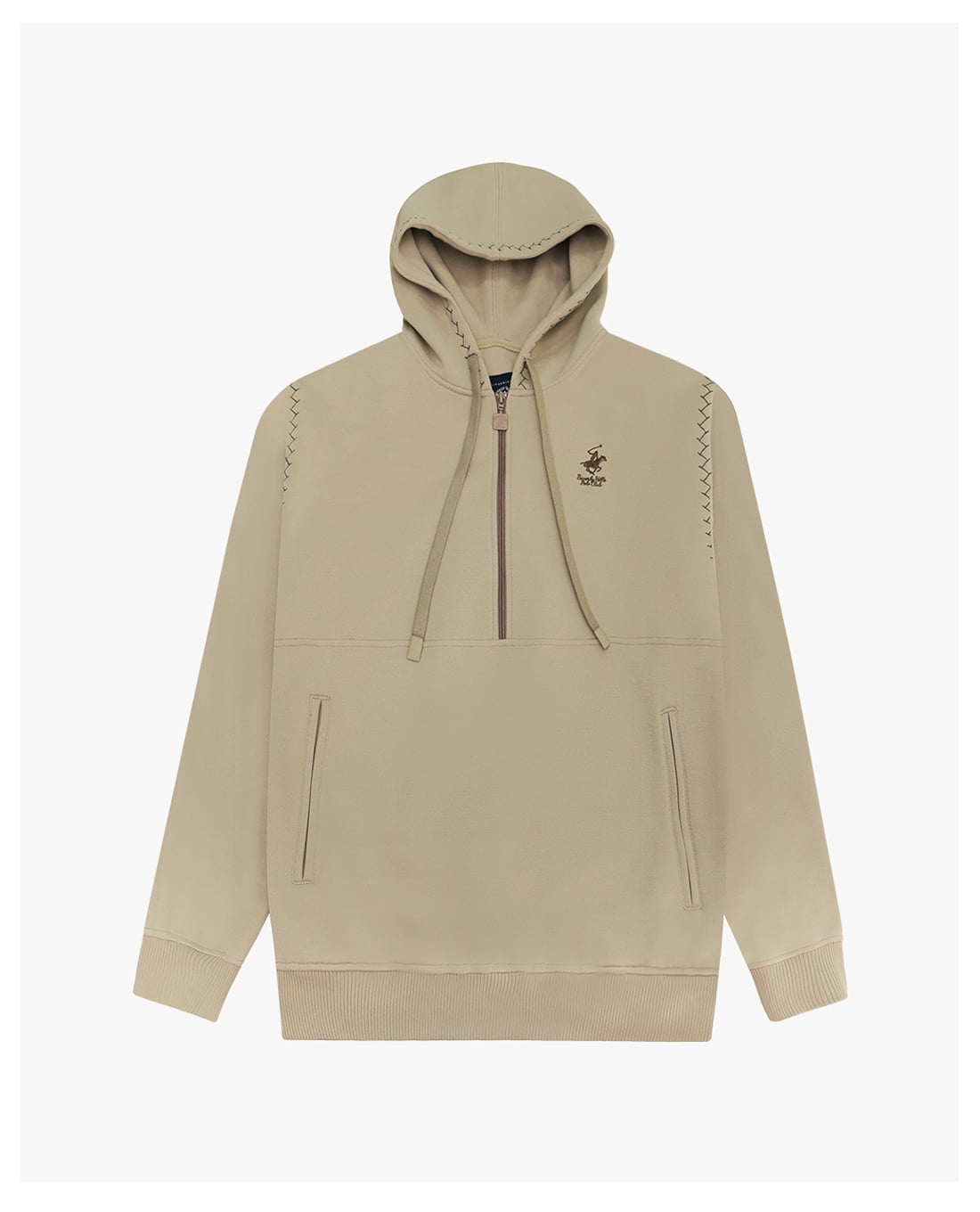 BEVERLY HILLS POLO CLUB - Áo hoodie nam tay dài phối khóa zip