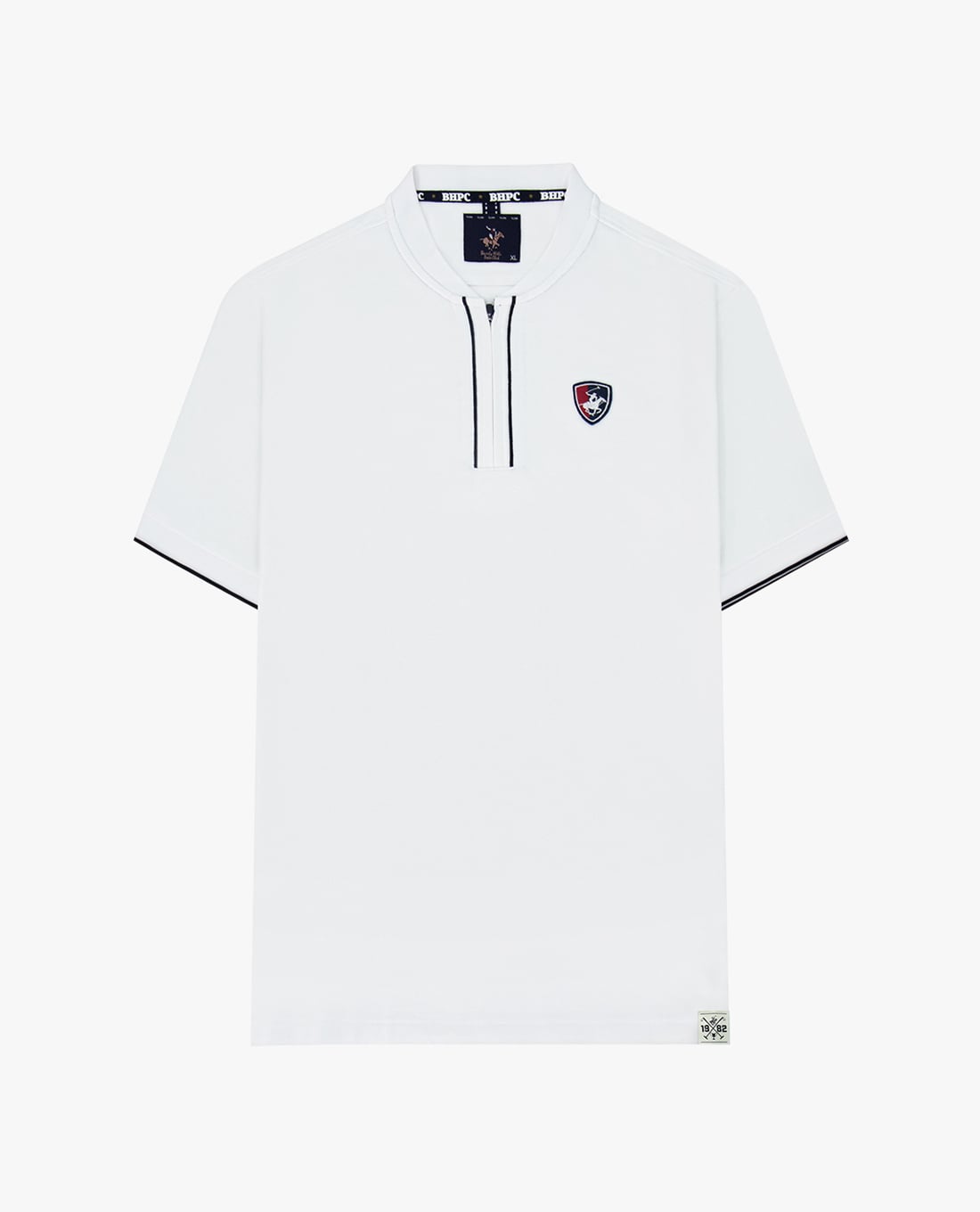 BEVERLY HILLS POLO CLUB - Áo polo nam cổ tròn tay ngắn thêu logo