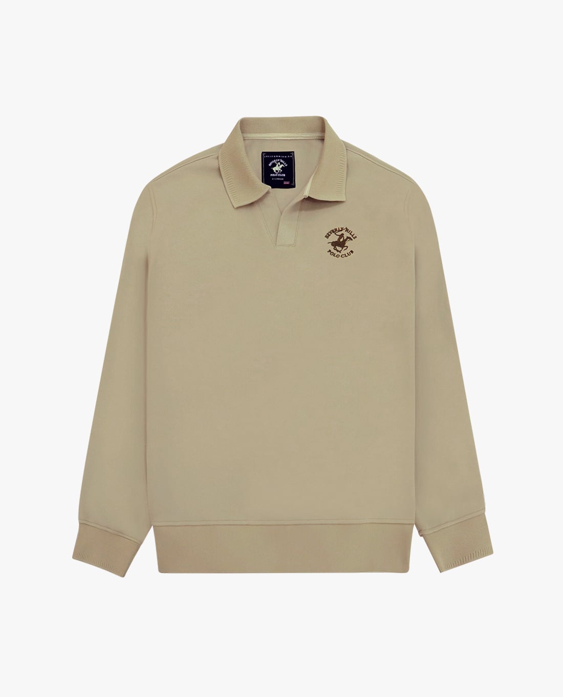 BEVERLY HILLS POLO CLUB - Áo sweatshirt nam cổ bẻ tay dài cổ điển
