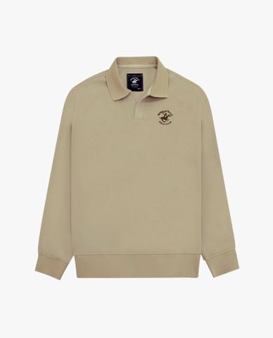  BEVERLY HILLS POLO CLUB - Áo sweatshirt nam cổ bẻ tay dài cổ điển 
