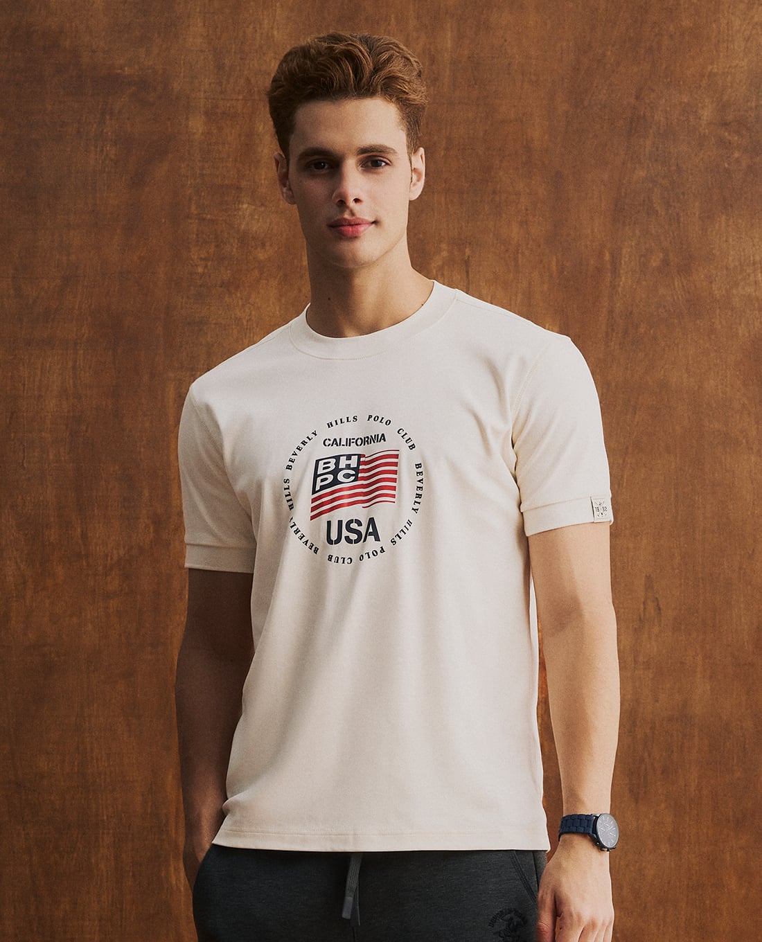 BEVERLY HILLS POLO CLUB - Áo thun nam cổ tròn tay ngắn in họa tiết