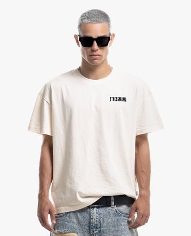  STRESSMAMA - Áo thun unisex cổ tròn tay ngắn Basic 