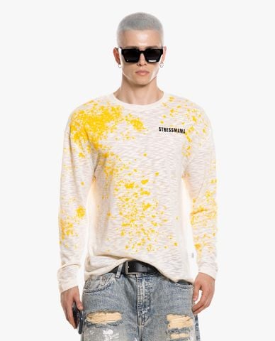  STRESSMAMA - Áo thun unisex cổ tròn tay dài Splatter 