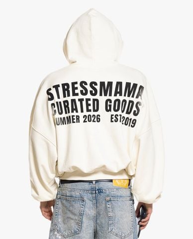  STRESSMAMA - Áo hoodie unisex tay dài phối zip Curated 