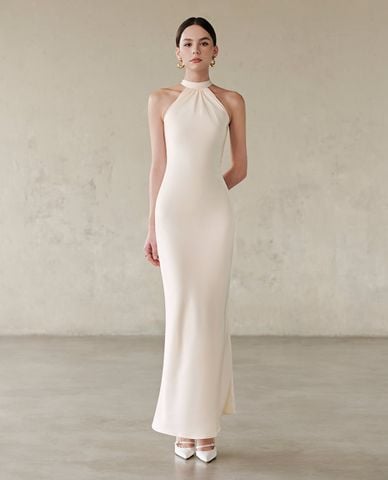  LARMES - Đầm maxi cổ yếm đuôi cá Evyn 