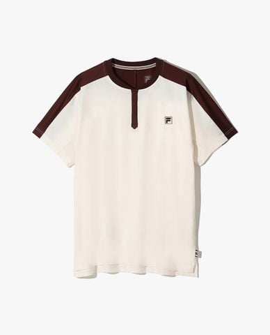  FILA - Áo thun unisex cổ tròn tay ngắn Henry 