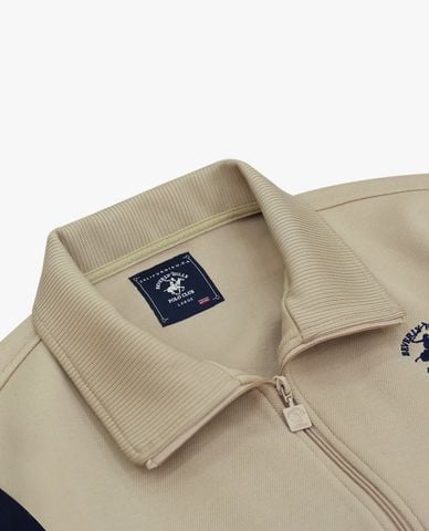  BEVERLY HILLS POLO CLUB - Áo khoác bomber nam cổ bẻ phối khóa zip 