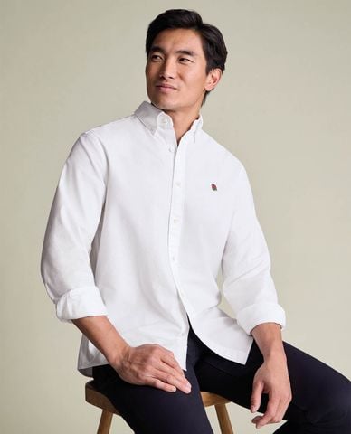  CHARLES TYRWHITT - Áo sơ mi nam cổ bẻ tay dài thêu hoa 