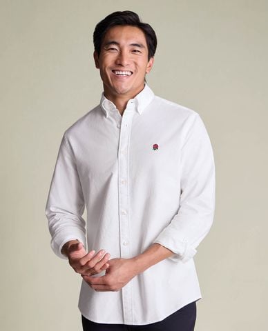  CHARLES TYRWHITT - Áo sơ mi nam cổ bẻ tay dài thêu hoa 