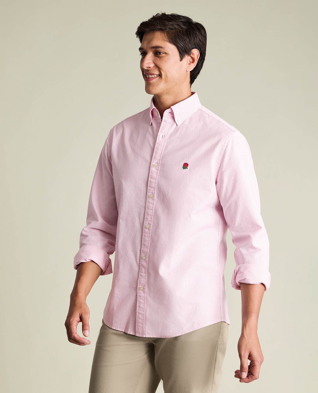 CHARLES TYRWHITT - Áo sơ mi nam tay dài kẻ sọc thêu hoa