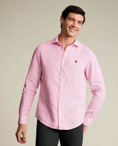  CHARLES TYRWHITT - Áo sơ mi nam cổ bẻ tay dài thêu hoa 