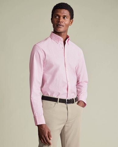  CHARLES TYRWHITT - Áo sơ mi nam cổ bẻ tay dài Washed Oxford 
