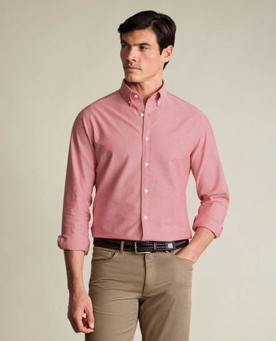  CHARLES TYRWHITT - Áo sơ mi nam cổ bẻ tay dài thêu logo 