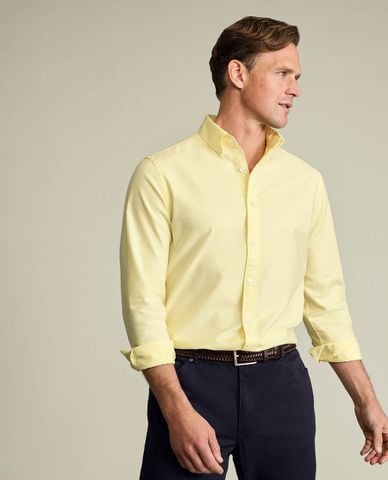  CHARLES TYRWHITT - Áo sơ mi nam cổ bẻ tay dài thêu logo 