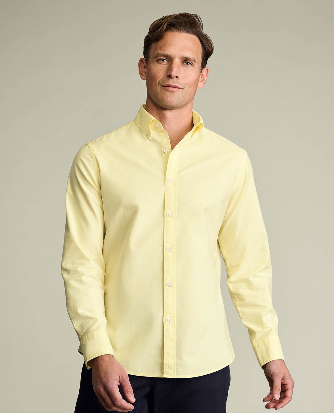 CHARLES TYRWHITT - Áo sơ mi nam cổ bẻ tay dài thêu logo