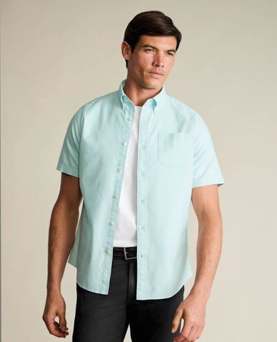  CHARLES TYRWHITT - Áo sơ mi nam cổ bẻ tay ngắn phối túi 