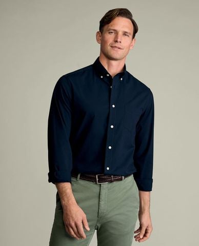  CHARLES TYRWHITT - Áo sơ mi nam cổ bẻ tay dài Washed Poplin 