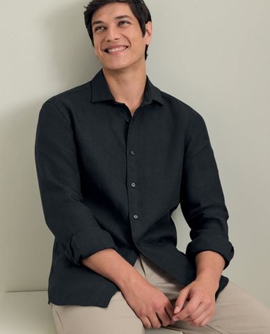  CHARLES TYRWHITT - Áo sơ mi nam cổ bẻ tay dài Pure Linen 