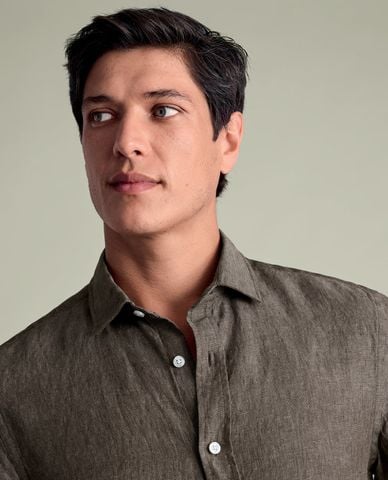  CHARLES TYRWHITT - Áo sơ mi nam cổ bẻ tay ngắn Pure Linen 