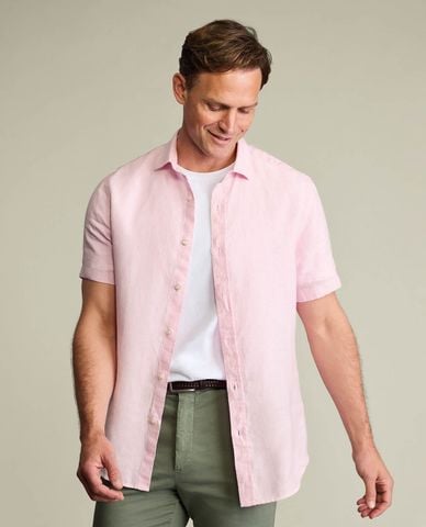 CHARLES TYRWHITT - Áo sơ mi nam cổ bẻ tay ngắn Pure Linen 