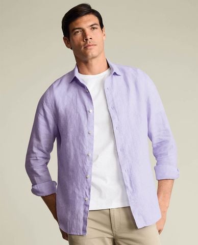  CHARLES TYRWHITT - Áo sơ mi nam cổ bẻ tay dài Pure Linen 