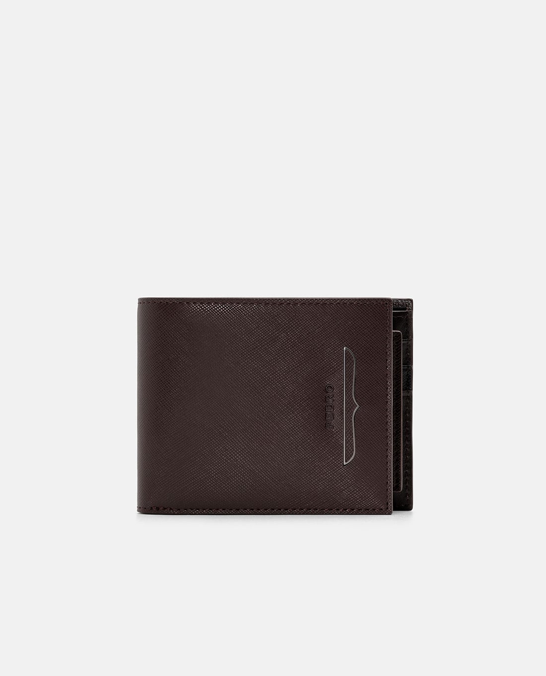 PEDRO - Ví nam dáng ngắn gập đôi Saffiano Leather