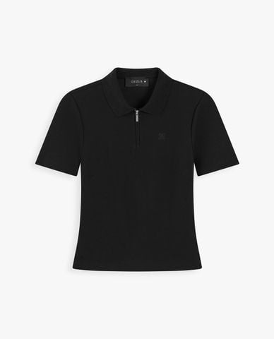  DEZUS - Áo polo nữ tay ngắn phối khóa zip Della 