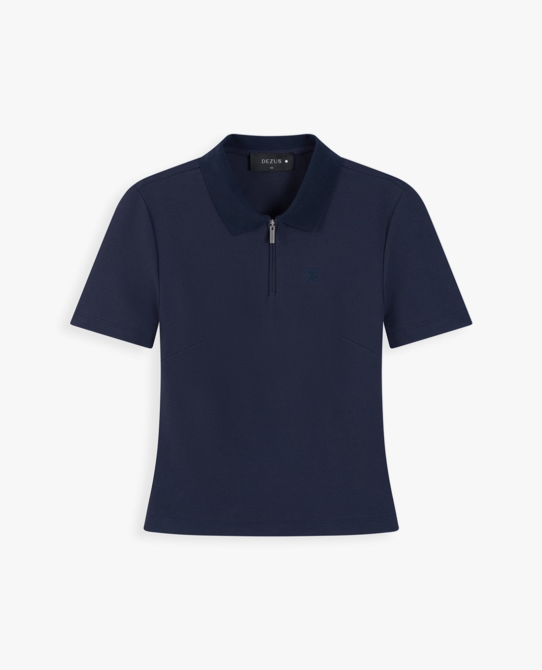 DEZUS - Áo polo nữ tay ngắn phối khóa zip Della