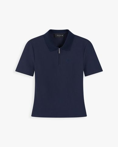  DEZUS - Áo polo nữ tay ngắn phối khóa zip Della 
