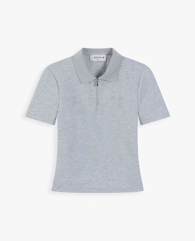  DEZUS - Áo polo nữ tay ngắn phối khóa zip Della 