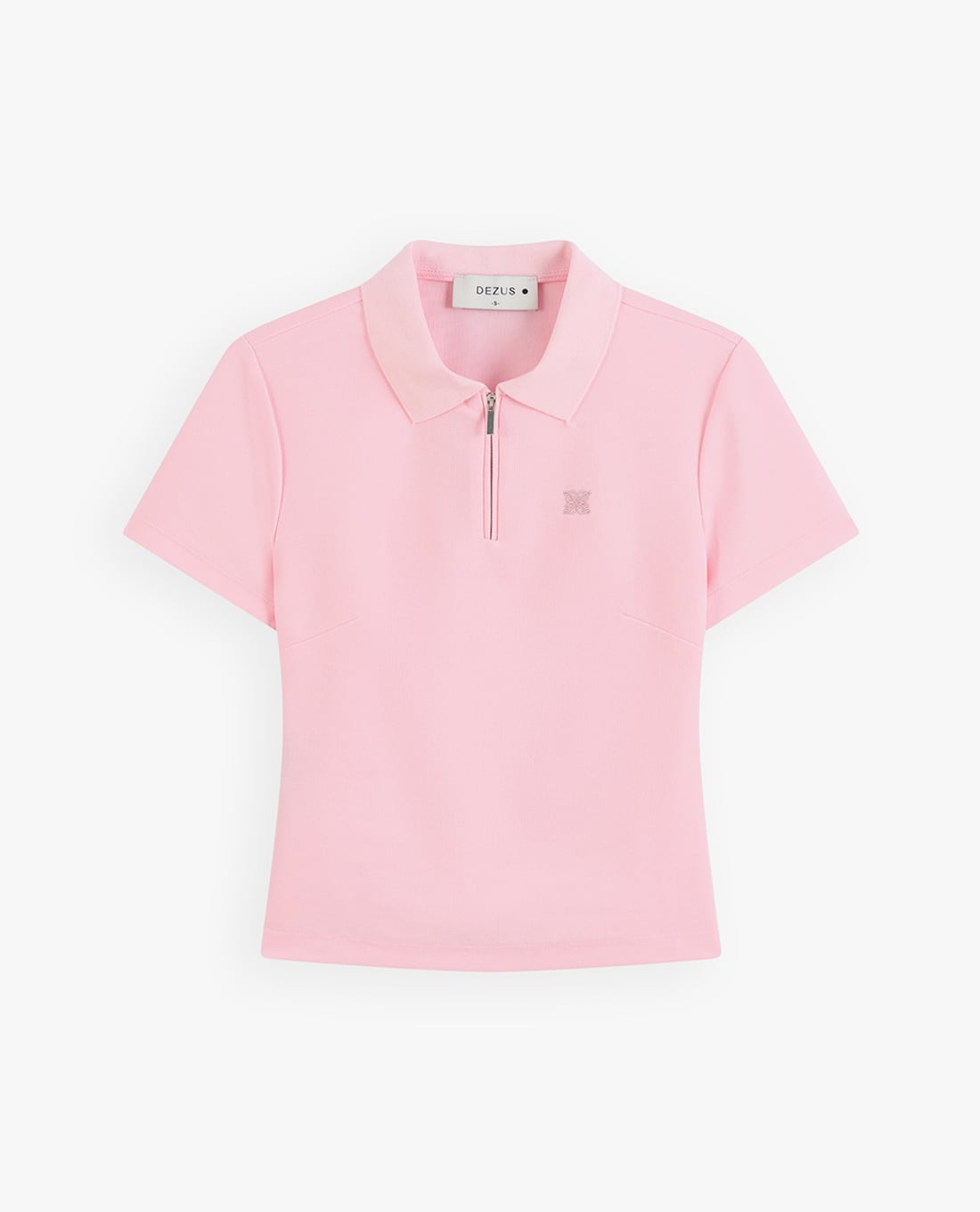 DEZUS - Áo polo nữ tay ngắn phối khóa zip Della