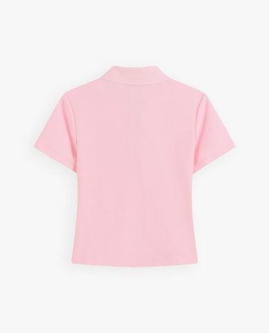  DEZUS - Áo polo nữ tay ngắn phối khóa zip Della 