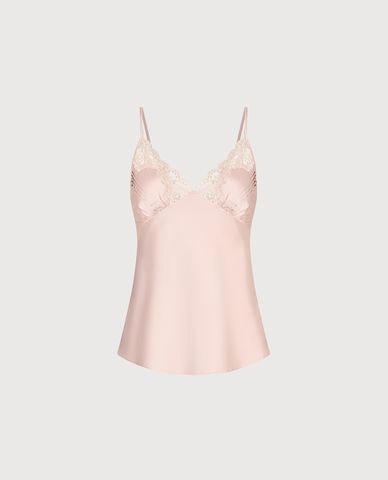  VERA BY CHIPU - Bộ quần áo nữ dài mặc nhà satin trơn phối ren 