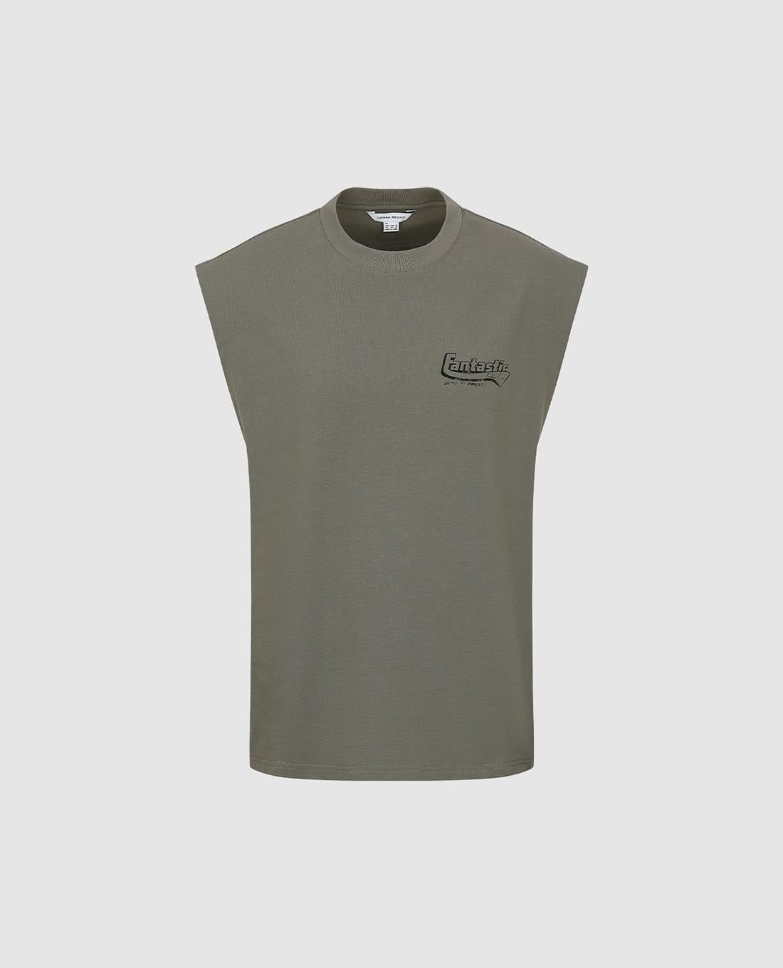 URBAN REVIVO - Áo sát nách nam cổ tròn in chữ