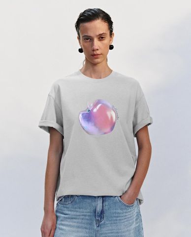  URBAN REVIVO - Áo thun nữ cổ tròn tay ngắn trẻ trung 