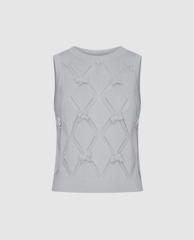  URBAN REVIVO - Áo dệt kim nữ sát nách cổ tròn 