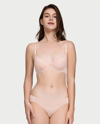  MISAKI - Quần lót bikini nữ trơn phối ren 