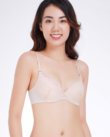  MISAKI - Áo ngực cup 3/4 ren đai lưới mút mỏng 