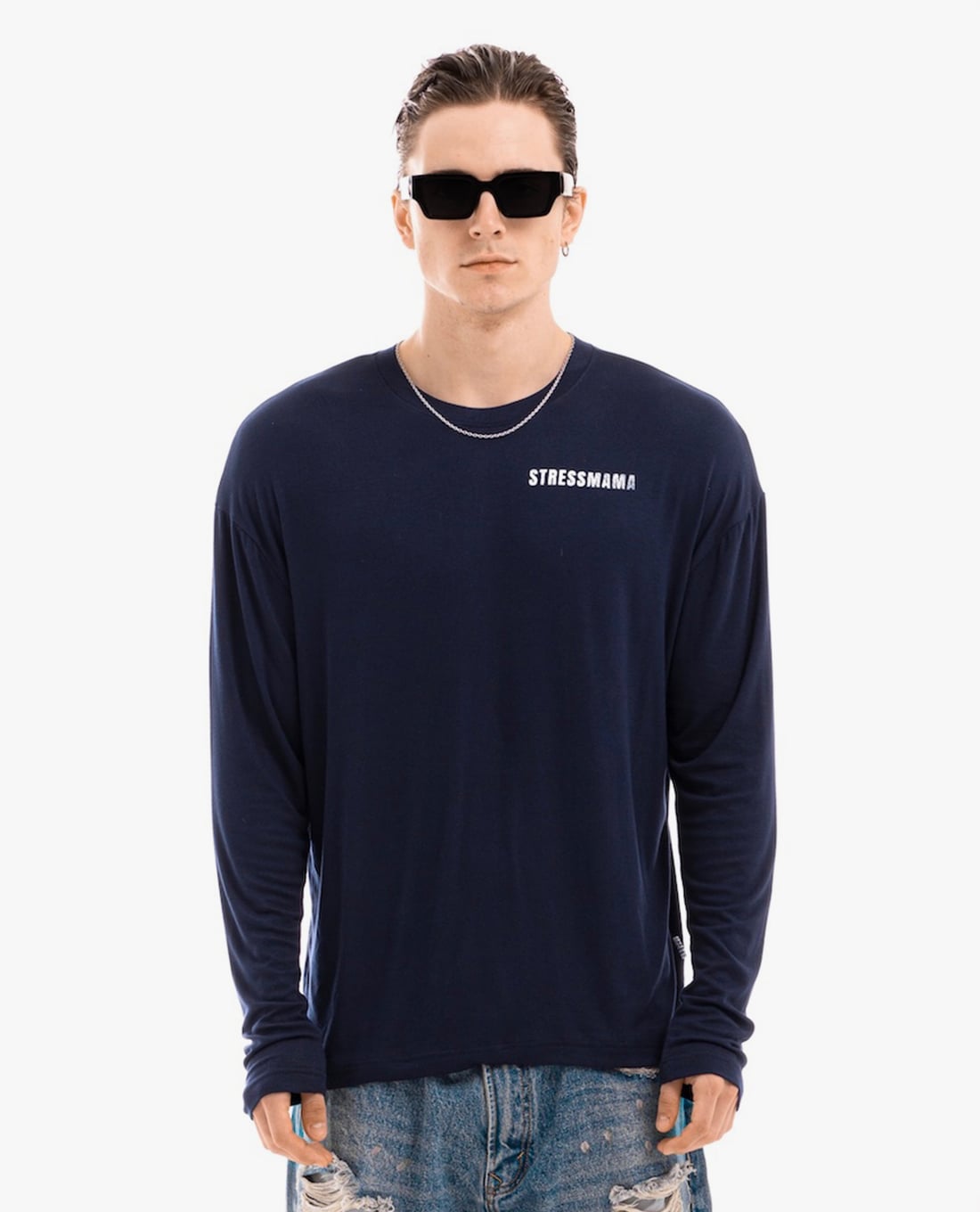 STRESSMAMA - Áo thun unisex cổ tròn tay dài Hôtel Mama