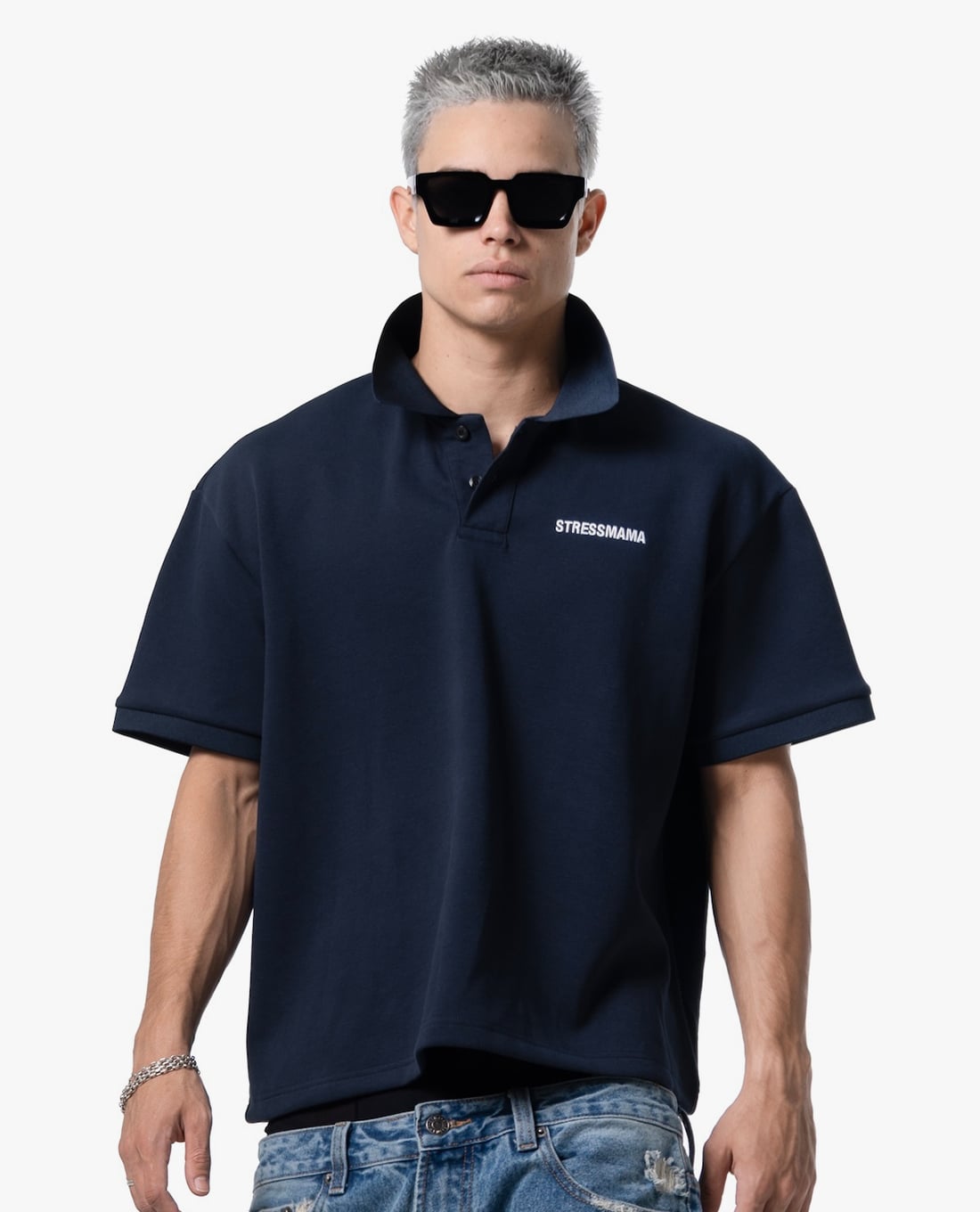 STRESSMAMA - Áo polo unisex cổ bẻ tay ngắn SSMA