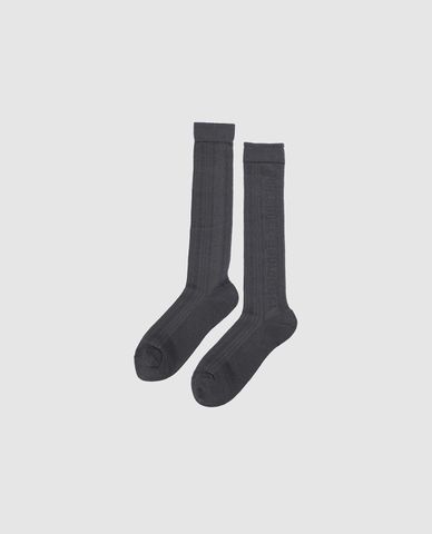  URBAN REVIVO - Vớ nữ cổ cao dệt gân 